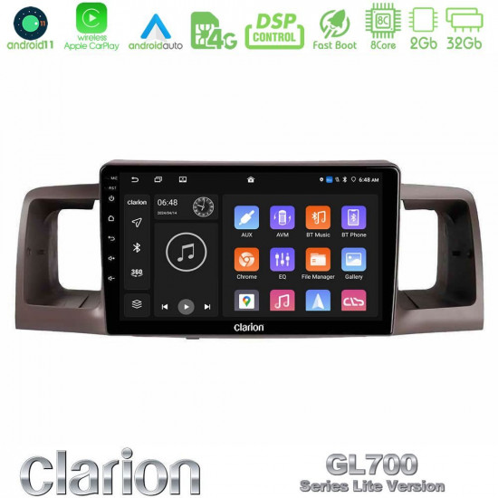 Clarion GL700 Lite Series 8Core Android11 2+32GB Toyota Corolla 2002-2006 Navigation Multimedia Tablet 9 Με Carplay -amp; Android Auto Clarion GL700 Lite Series 8Core Android11 2+32GB Toyota Corolla 2002-2006 Navigation Multimedia Tablet 9 Με Carplay -amp; Android Auto