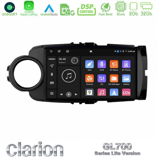 Clarion GL700 Lite Series 8Core Android11 2+32GB Toyota Yaris Navigation Multimedia Tablet 9 (Μαύρο Χρώμα) Με Carplay -amp; Android Auto Clarion GL700 Lite Series 8Core Android11 2+32GB Toyota Yaris Navigation Multimedia Tablet 9 (Μαύρο Χρώμα) Με Carplay -amp; Android Auto