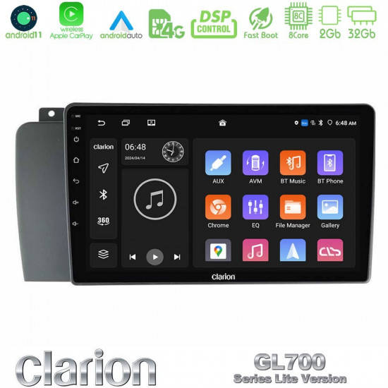 Clarion GL700 Lite Series 8Core Android11 2+32GB Volvo S60 2004-2009 Navigation Multimedia Tablet 9 Με Carplay -amp; Android Auto Clarion GL700 Lite Series 8Core Android11 2+32GB Volvo S60 2004-2009 Navigation Multimedia Tablet 9 Με Carplay -amp; Android Auto