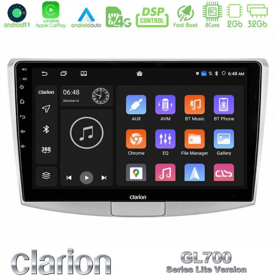 Clarion GL700 Lite Series 8Core Android11 2+32GB VW Passat Navigation Multimedia Tablet 10 Με Carplay -amp; Android Auto Clarion GL700 Lite Series 8Core Android11 2+32GB VW Passat Navigation Multimedia Tablet 10 Με Carplay -amp; Android Auto