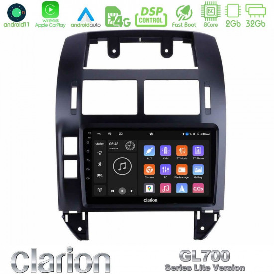 Clarion GL700 Lite Series 8Core Android11 2+32GB VW Polo 2002-2009 Navigation Multimedia Tablet 9 Με Carplay -amp; Android Auto Clarion GL700 Lite Series 8Core Android11 2+32GB VW Polo 2002-2009 Navigation Multimedia Tablet 9 Με Carplay -amp; Android Auto