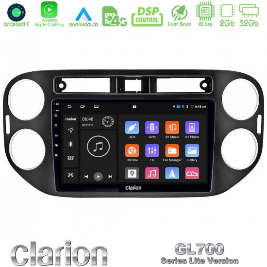 Clarion GL700 Lite Series 8Core Android11 2+32GB VW Tiguan Navigation Multimedia Tablet 9 (23mm alarm button) Με Carplay -amp; Android Auto Clarion GL700 Lite Series 8Core Android11 2+32GB VW Tiguan Navigation Multimedia Tablet 9 (23mm alarm button) Με Carplay -amp; Android Auto