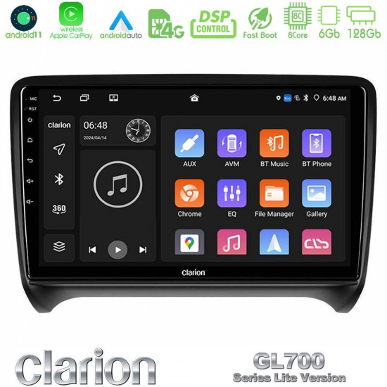 Clarion GL700 Lite Series 8Core Android11 6+128GB Audi TT B7 Navigation Multimedia Tablet 9 Με Carplay -amp; Android Auto Clarion GL700 Lite Series 8Core Android11 6+128GB Audi TT B7 Navigation Multimedia Tablet 9 Με Carplay -amp; Android Auto