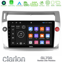 Clarion GL700 Lite Series 8Core Android11 6+128GB Citroen C4 2004-2010 Navigation Multimedia Tablet 9 Με Carplay -amp; Android Auto