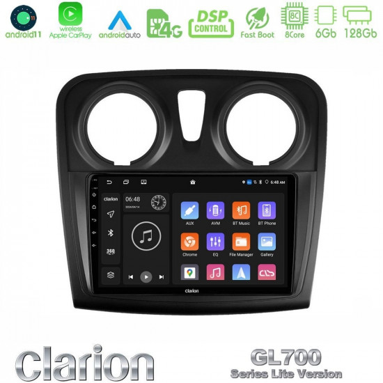Clarion GL700 Lite Series 8Core Android11 6+128GB Dacia Dokker Navigation Multimedia Tablet 9 Με Carplay -amp; Android Auto Clarion GL700 Lite Series 8Core Android11 6+128GB Dacia Dokker Navigation Multimedia Tablet 9 Με Carplay -amp; Android Auto