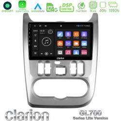 Clarion GL700 Lite Series 8Core Android11 6+128GB Dacia Duster/Sandero/Logan Navigation Multimedia Tablet 9 Με Carplay -amp; Android Auto