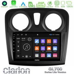 Clarion GL700 Lite Series 8Core Android11 6+128GB Dacia Sandero/Dokker 2014-2020 Navigation Multimedia Tablet 9 Με Carplay -amp; Android Auto