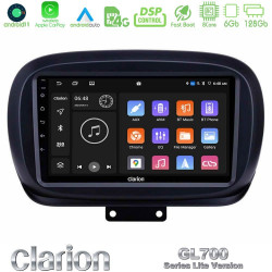 Clarion GL700 Lite Series 8Core Android11 6+128GB Fiat 500X Navigation Multimedia Tablet 9 Με Carplay -amp; Android Auto
