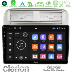 Clarion GL700 Lite Series 8Core Android11 6+128GB Fiat Grande Punto 2006-2011 Navigation Multimedia Tablet 9 Με Carplay -amp; Android Auto