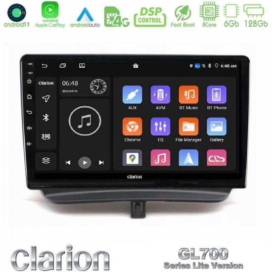 Clarion GL700 Lite Series 8Core Android11 6+128GB Ford Courier 2015-2023 Navigation Multimedia Tablet 9 Με Carplay -amp; Android Auto
