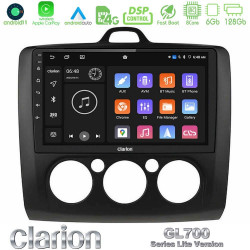 Clarion GL700 Lite Series 8Core Android11 6+128GB Ford Focus Manual AC Navigation Multimedia Tablet 9 (Μαύρο Χρώμα) Με Carplay -amp; Android Auto