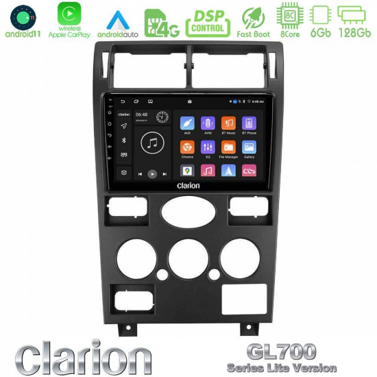 Clarion GL700 Lite Series 8Core Android11 6+128GB Ford Mondeo 2001-2004 Navigation Multimedia Tablet 9 Με Carplay -amp; Android Auto
