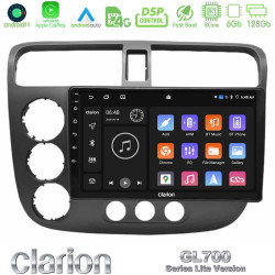 Clarion GL700 Lite Series 8Core Android11 6+128GB Honda Civic 2001-2005 Navigation Multimedia Tablet 9 Με Carplay -amp; Android Auto