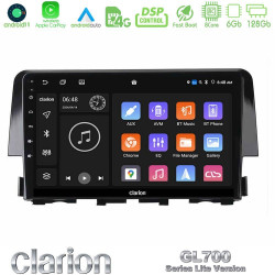 Clarion GL700 Lite Series 8Core Android11 6+128GB Honda Civic 2016-2020 Navigation Multimedia Tablet 9 Με Carplay -amp; Android Auto