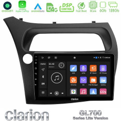 Clarion GL700 Lite Series 8Core Android11 6+128GB Honda Civic Hatchback Navigation Multimedia Tablet 9 Με Carplay -amp; Android Auto