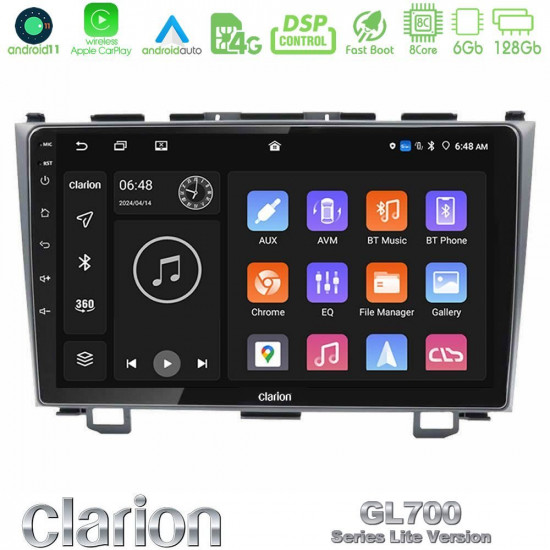 Clarion GL700 Lite Series 8Core Android11 6+128GB Honda CRV Navigation Multimedia Tablet 9 Με Carplay -amp; Android Auto Clarion GL700 Lite Series 8Core Android11 6+128GB Honda CRV Navigation Multimedia Tablet 9 Με Carplay -amp; Android Auto