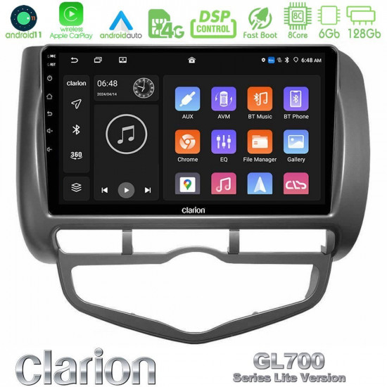 Clarion GL700 Lite Series 8Core Android11 6+128GB Honda Jazz 2002-2008 (Auto A/C) Navigation Multimedia Tablet 9 Με Carplay -amp; Android Auto Clarion GL700 Lite Series 8Core Android11 6+128GB Honda Jazz 2002-2008 (Auto A/C) Navigation Multimedia Tablet 9 Με Carplay -amp; Android Auto