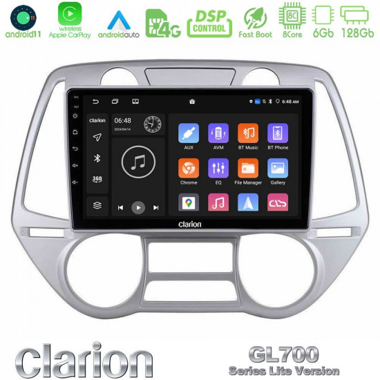 Clarion GL700 Lite Series 8Core Android11 6+128GB Hyundai i20 2009-2012 Auto A/C Navigation Multimedia Tablet 9 Με Carplay -amp; Android Auto Clarion GL700 Lite Series 8Core Android11 6+128GB Hyundai i20 2009-2012 Auto A/C Navigation Multimedia Tablet 9 Με Carplay -amp; Android Auto