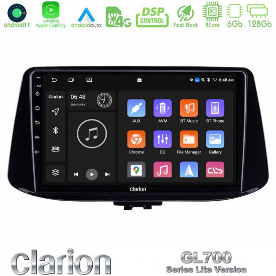 Clarion GL700 Lite Series 8Core Android11 6+128GB Hyundai i30 Navigation Multimedia Tablet 9 Με Carplay -amp; Android Auto Clarion GL700 Lite Series 8Core Android11 6+128GB Hyundai i30 Navigation Multimedia Tablet 9 Με Carplay -amp; Android Auto