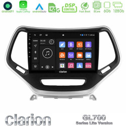 Clarion GL700 Lite Series 8Core Android11 6+128GB Jeep Cherokee 2014-2019 Navigation Multimedia Tablet 9 (Ασημί Χρώμα) Με Carplay -amp; Android Auto