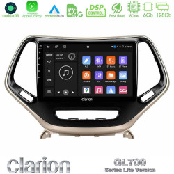 Clarion GL700 Lite Series 8Core Android11 6+128GB Jeep Cherokee 2014-2019 Navigation Multimedia Tablet 9 Με Carplay -amp; Android Auto