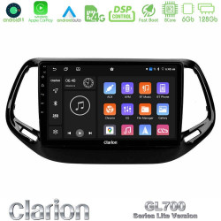 Clarion GL700 Lite Series 8Core Android11 6+128GB Jeep Compass 2017-gt; Navigation Multimedia Tablet 10 Με Carplay -amp; Android Auto
