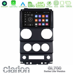 Clarion GL700 Lite Series 8Core Android11 6+128GB Jeep Wrangler 2008-2010 Navigation Multimedia Tablet 9 Με Carplay -amp; Android Auto