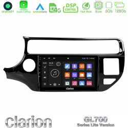 Clarion GL700 Lite Series 8Core Android11 6+128GB Kia Rio 2015-2017 Navigation Multimedia Tablet 9 Με Carplay -amp; Android Auto