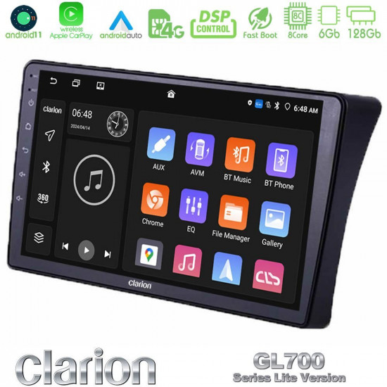 Clarion GL700 Lite Series 8Core Android11 6+128GB Nissan Navara D40 Navigation Multimedia Tablet 9 Με Carplay -amp; Android Auto