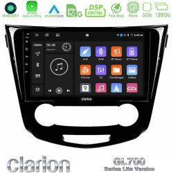 Clarion GL700 Lite Series 8Core Android11 6+128GB Nissan Qashqai J11 (Manual A/C) Navigation Multimedia Tablet 10 Με Carplay -amp; Android Auto