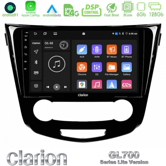 Clarion GL700 Lite Series 8Core Android11 6+128GB Nissan Qashqai J11 (Manual A/C) Navigation Multimedia Tablet 10 Με Carplay -amp; Android Auto Clarion GL700 Lite Series 8Core Android11 6+128GB Nissan Qashqai J11 (Manual A/C) Navigation Multimedia Tablet 10 Με Carplay -amp; Android Auto