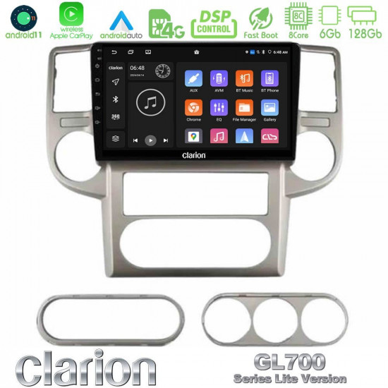 Clarion GL700 Lite Series 8Core Android11 6+128GB Nissan X-Trail 2003-2007 Navigation Multimedia Tablet 10 Με Carplay -amp; Android Auto