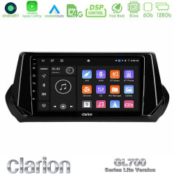 Clarion GL700 Lite Series 8Core Android11 6+128GB Peugeot 208 2019-2023 Navigation Multimedia Tablet 9 Με Carplay -amp; Android Auto