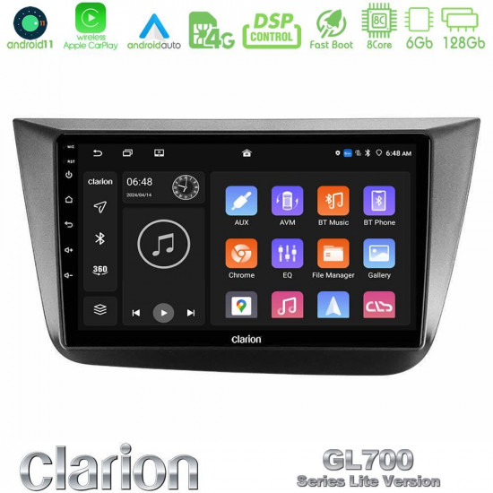 Clarion GL700 Lite Series 8Core Android11 6+128GB Seat Altea 2004-2015 Navigation Multimedia Tablet 9 Με Carplay -amp; Android Auto Clarion GL700 Lite Series 8Core Android11 6+128GB Seat Altea 2004-2015 Navigation Multimedia Tablet 9 Με Carplay -amp; Android Auto