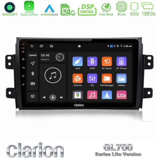 Clarion GL700 Lite Series 8Core Android11 6+128GB Suzuki SX4 2006-2014 Fiat Sedici 2006-2014 Navigation Multimedia Tablet 9 Με Carplay -amp; Android Auto Clarion GL700 Lite Series 8Core Android11 6+128GB Suzuki SX4 2006-2014 Fiat Sedici 2006-2014 Navigation Multimedia Tablet 9 Με Carplay -amp; Android Auto