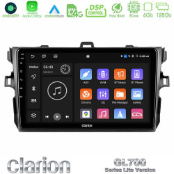 Clarion GL700 Lite Series 8Core Android11 6+128GB Toyota Corolla 2007-2012 Navigation Multimedia Tablet 9 Με Carplay -amp; Android Auto