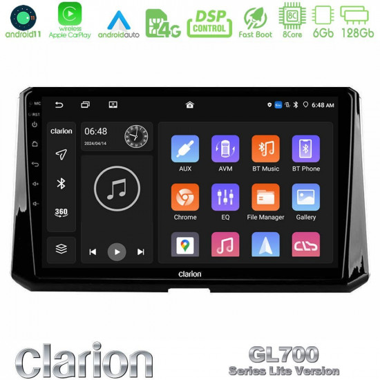 Clarion GL700 Lite Series 8Core Android11 6+128GB Toyota Corolla 2019-2022 Navigation Multimedia Tablet 9 Με Carplay -amp; Android Auto