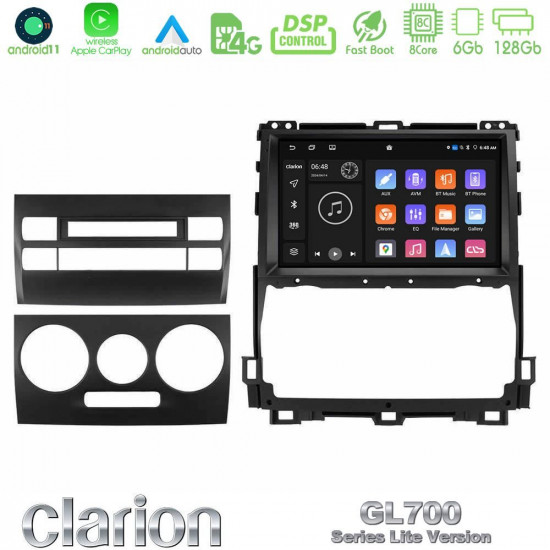 Clarion GL700 Lite Series 8Core Android11 6+128GB Toyota Land Cruiser J120 2002-2009 Navigation Multimedia Tablet 9 Με Carplay -amp; Android Auto