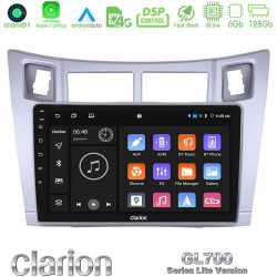 Clarion GL700 Lite Series 8Core Android11 6+128GB Toyota Yaris Navigation Multimedia Tablet 9 (Ασημί Χρώμα) Με Carplay -amp; Android Auto