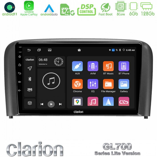 Clarion GL700 Lite Series 8Core Android11 6+128GB Volvo S80 1998-2006 Navigation Multimedia Tablet 9 Με Carplay -amp; Android Auto Clarion GL700 Lite Series 8Core Android11 6+128GB Volvo S80 1998-2006 Navigation Multimedia Tablet 9 Με Carplay -amp; Android Auto