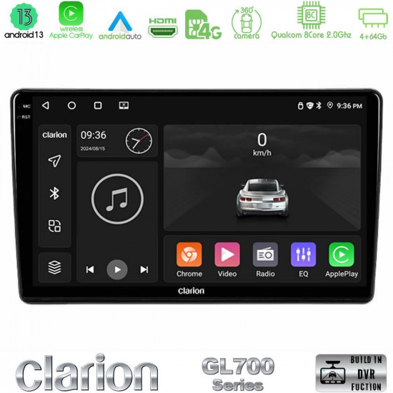 Clarion GL700 Series 8Core Android13 4+64GB Alfa Romeo 159/Brera/Spider Navigation Multimedia Tablet 9 Με Carplay -amp; Android Auto Clarion GL700 Series 8Core Android13 4+64GB Alfa Romeo 159/Brera/Spider Navigation Multimedia Tablet 9 Με Carplay -amp; Android Auto