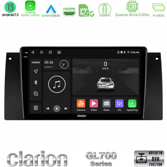 Clarion GL700 Series 8Core Android13 4+64GB BMW 5 Series (E39) / X5 (E53) Navigation Multimedia Tablet 9 Με Carplay -amp; Android Auto Clarion GL700 Series 8Core Android13 4+64GB BMW 5 Series (E39) / X5 (E53) Navigation Multimedia Tablet 9 Με Carplay -amp; Android Auto