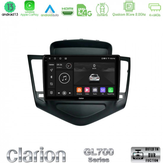 Clarion GL700 Series 8Core Android13 4+64GB Chevrolet Cruze 2009-2012 Navigation Multimedia Tablet 9 Με Carplay -amp; Android Auto