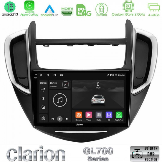 Clarion GL700 Series 8Core Android13 4+64GB Chevrolet Trax 2013-2020 Navigation Multimedia Tablet 9 Με Carplay -amp; Android Auto Clarion GL700 Series 8Core Android13 4+64GB Chevrolet Trax 2013-2020 Navigation Multimedia Tablet 9 Με Carplay -amp; Android Auto