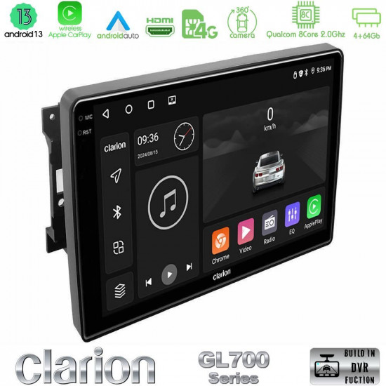 Clarion GL700 Series 8Core Android13 4+64GB Chrysler / Dodge / Jeep Navigation Multimedia Tablet 10 Με Carplay -amp; Android Auto Clarion GL700 Series 8Core Android13 4+64GB Chrysler / Dodge / Jeep Navigation Multimedia Tablet 10 Με Carplay -amp; Android Auto