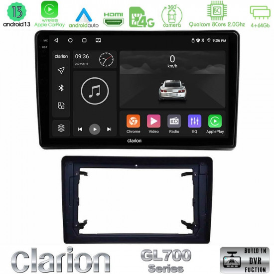Clarion GL700 Series 8Core Android13 4+64GB Chrysler / Dodge / Jeep Navigation Multimedia Tablet 10 Με Carplay -amp; Android Auto Clarion GL700 Series 8Core Android13 4+64GB Chrysler / Dodge / Jeep Navigation Multimedia Tablet 10 Με Carplay -amp; Android Auto