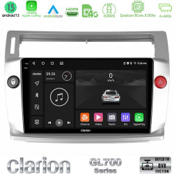 Clarion GL700 Series 8Core Android13 4+64GB Citroen C4 2004-2010 Navigation Multimedia Tablet 9 Με Carplay -amp; Android Auto