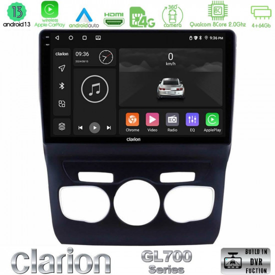Clarion GL700 Series 8Core Android13 4+64GB Citroen C4L Navigation Multimedia Tablet 10 Με Carplay -amp; Android Auto Clarion GL700 Series 8Core Android13 4+64GB Citroen C4L Navigation Multimedia Tablet 10 Με Carplay -amp; Android Auto