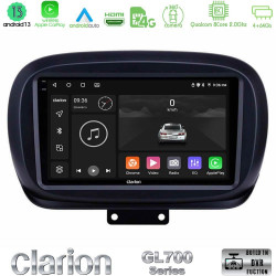 Clarion GL700 Series 8Core Android13 4+64GB Fiat 500X Navigation Multimedia Tablet 9 Με Carplay -amp; Android Auto