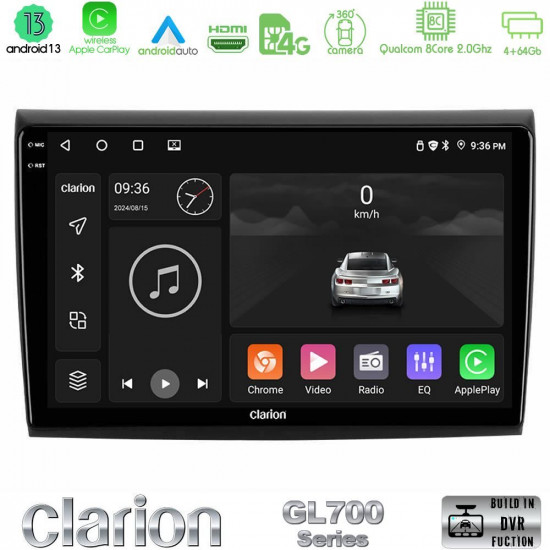 Clarion GL700 Series 8Core Android13 4+64GB Fiat Bravo Navigation Multimedia Tablet 9 Με Carplay -amp; Android Auto Clarion GL700 Series 8Core Android13 4+64GB Fiat Bravo Navigation Multimedia Tablet 9 Με Carplay -amp; Android Auto